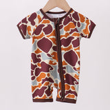 Camouflage print bamboo pajama romper