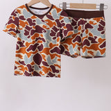 Camouflage print bamboo pajama set