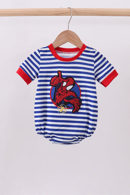 Blue stripe character applique bubble