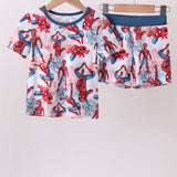 Blue character bamboo 2pc pajama set